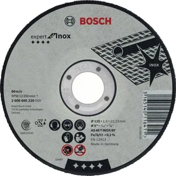 Pilový kotouč 2608600093 Dělicí kotouč rovný, nerezová ocel (Inox) AS 46 T INOX BF, 115 mm, 22,23 mm, 2 mm