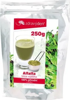 Přírodní produkt Zdravý den 100% přírodní Alfalfa tolice vojtěška prášek 250 g