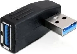 Datový kabel DeLock adaptér USB 3.0 samec - USB 3.0 samice pod úhelem 90° horizontálně