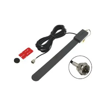 Autoanténa Vnitřní TV anténa na sklo - černá, fantomové napájení 5V, konektor F