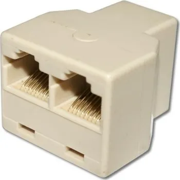Síťový konektor Rozbočovač UTP cat.5e 1 na 2 RJ45 (rozdvojka)