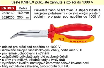 Kleště Půlkulaté kleště s břity KNIPEX 2526160