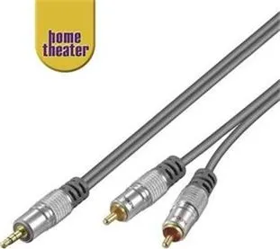 Audio kabel Home Theater HQ kabel Jack 3,5 - 2x CINCH, M/M, 1,5m