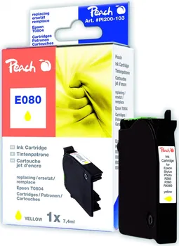 Inkoust Peach T0804 kompatibilní žlutý PI200-103 pro Epson Stylus R360 (515str./5%, 8,6mll)