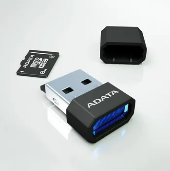 Čtečka paměťových karet ADATA Micro SDHC 32GB Class 4 + čtečka V3 modrá (AUSDH32GCL4-RM3BKBL)
