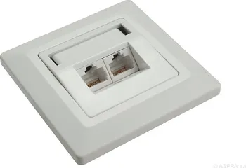 Elektrická zásuvka Zásuvka Solarix 2x RJ45, UTP, Cat 6, pod omítku, bílá
