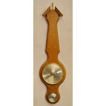 Barometr Dřevěný rustikální barometr masiv