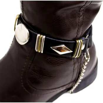 Moto obuv kožená ozdoba na boty s ozdobnými plíšky XI