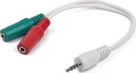 Audio kabel audio 4pólový 3.5mm JACK --> 2x 3.5mm JACK