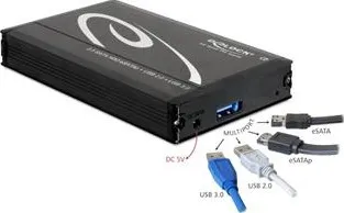 Delock externí skříň 2,5" SATA HDD na Multiport, USB 3.0 + eSATAp až 14,5mm