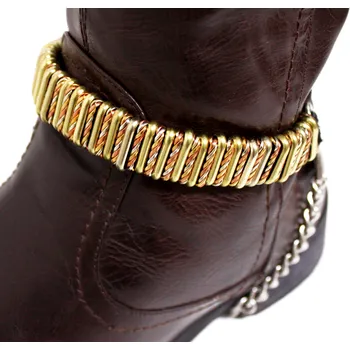 Moto obuv kožená ozdoba na boty, železné kroužky