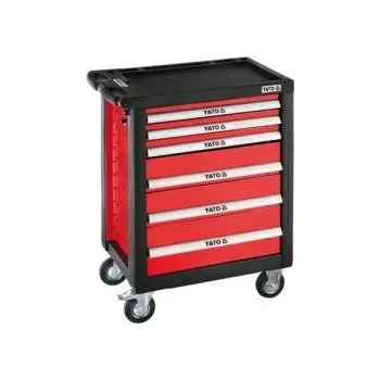 Skříňka dílenská pojízdná 6 zásuvek červená, dílenský vozík nanářadí,