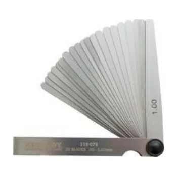 Spárové měrky lístkové palcové inch rozměry - 10 měrek .0015"- .0