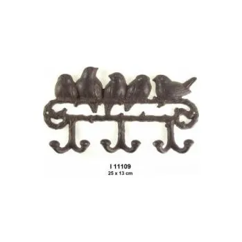 Věšák litinový věšák s ptáčky dekorační retro,železný věšák na chalupu chat