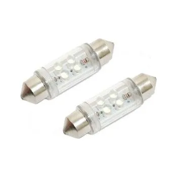 Autožárovka Žárovka 4LED 12V suf.11X39 SV8.5 bílá 2ks, sulfitka žárovka s led diod