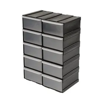 Úložný box zásobník zásuvkový plastový 155x100x225 mm, krabičky plastové se zásuv