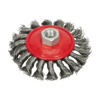 Brusný kotouč Kartáč drátěný boční 100 mm pletený, kotouč drátěný do úhlové brusky c