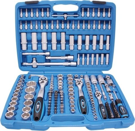 TRIUMF gola sada 171 dílů 100-00112 - 1/4" a 3/8" a 1/2", 171 dílů, 6-ti hran, materiál S2