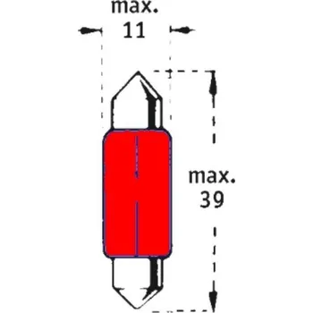 Autožárovka 12V C5W SV8,5-8 39mm Červená TRIFA