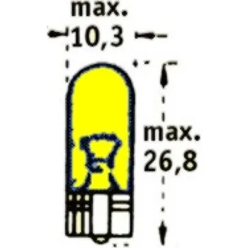 Autožárovka 12V W5W 2,1x9,5d Žlutá TRIFA