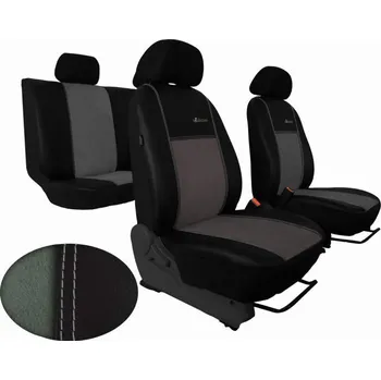 Potah sedadla Kožené autopotahy 1+1+3 dělené, Exclusive světle šedé