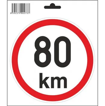 Samolepicí dekorace na vozidlo Samolepka 80 km/h, průměr 150 mm