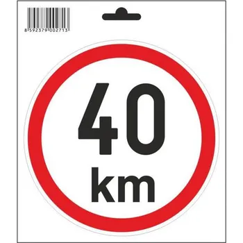 Samolepicí dekorace na vozidlo Samolepka 40 km/h, průměr 150 mm