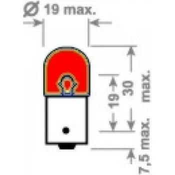 Autožárovka 12V R5W BA15s Červená TRIFA