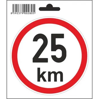 Samolepicí dekorace na vozidlo Samolepka 25 km/h, průměr 110 mm