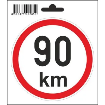 Samolepicí dekorace na vozidlo Samolepka 90 km/h, průměr 110 mm