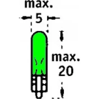 Autožárovka 12V W1,2W 2x4,6d Zelená TRIFA