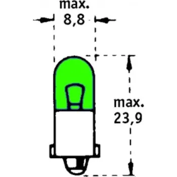 Autožárovka 12V T2W BA9s Zelená TRIFA