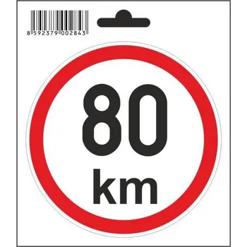 Samolepicí dekorace na vozidlo Samolepka 80 km/h, průměr 110 mm
