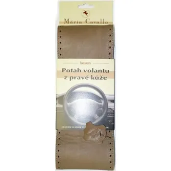 Potah na volant Kožený potah volantu Maria Cavallo - Světle hnědý, A