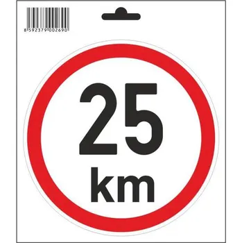 Samolepicí dekorace na vozidlo Samolepka 25 km/h, průměr 150 mm