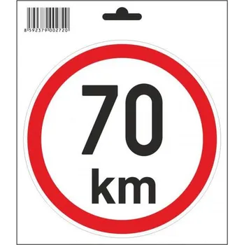 Samolepicí dekorace na vozidlo Samolepka 70 km/h, průměr 150 mm
