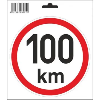 Samolepicí dekorace na vozidlo Samolepka 100 km/h, průměr 150 mm