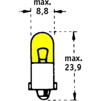 Autožárovka 12V T4W BA9s Žlutá TRIFA