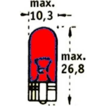 Autožárovka 12V W5W 2,1x9,5d Červená TRIFA