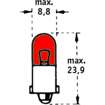 Autožárovka 24V T2W BA9s Červená TRIFA