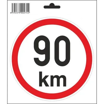 Samolepicí dekorace na vozidlo Samolepka 90 km/h, průměr 150 mm