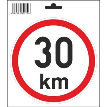 Samolepicí dekorace na vozidlo Samolepka 30 km/h, průměr 150 mm