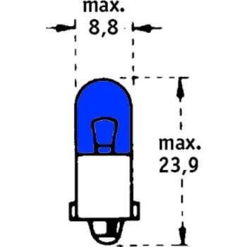 Autožárovka 12V T4W BA9s Tmavě modrá TRIFA