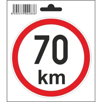 Samolepicí dekorace na vozidlo Samolepka 70 km/h, průměr 110 mm