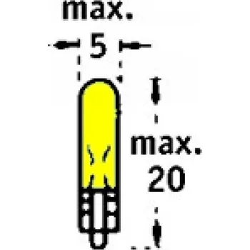 Autožárovka 12V W1,2W 2x4,6d Žlutá TRIFA