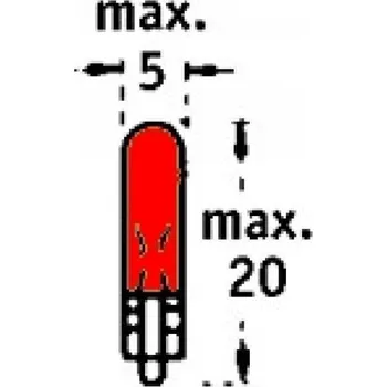 Autožárovka 12V W1,2W 2x4,6d Červená TRIFA