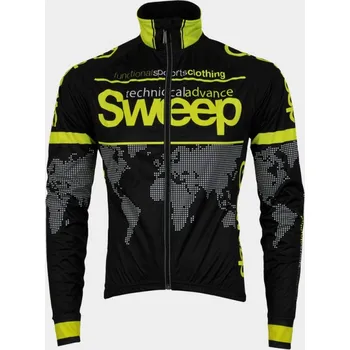 Cyklistická bunda SWEEP CYKLISTICKÁ BUNDA NOWIND SILNÁ J010 black/yellow fluo Varianta: XS