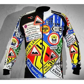 cyklistický dres Cyklistický dres Wear Gear Fuck the System s dlouhým rukávem Varianta: M