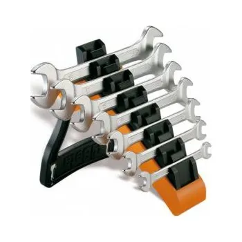 Klíč Sada plochých klíčů oboustranných 6-19mm v praktickém držáku, oboustra