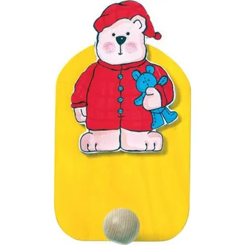 Dřevěná hračka Mertens Věšák medvěd v pyžamu - 1 háček